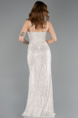 Beige Long Scaly Evening Dress ABU3246