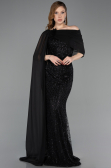 Long Black Beaded Evening Dress ABU5816