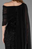 Long Black Beaded Evening Dress ABU5816