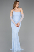 Long Light Blue Dantelle Evening Dress ABU5817
