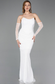 Long White Dantelle Evening Dress ABU5817