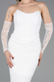 Long White Dantelle Evening Dress ABU5817