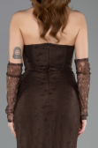 Long Brown Dantelle Evening Dress ABU5817