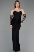 Long Black Dantelle Evening Dress ABU5817