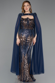 Long Navy Blue Scaly Evening Dress ABU5828