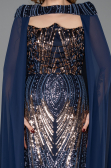 Long Navy Blue Scaly Evening Dress ABU5828