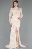 Long Beige Dantelle Evening Dress ABU5771