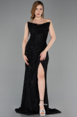 Long Black Dantelle Evening Dress ABU5771