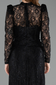 Long Black Dantelle Evening Dress ABU5771