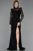 Long Black Dantelle Evening Dress ABU5771
