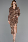 Midi Copper Scaly Cocktail Dress ABK2543