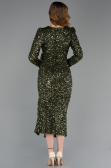 Midi Olive Drab Scaly Cocktail Dress ABK2543