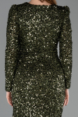 Midi Olive Drab Scaly Cocktail Dress ABK2543