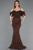 Long Brown Dantelle Mermaid Evening Gown ABU5822