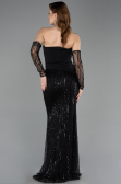 Long Black Beaded Evening Dress ABU5766