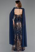 Long Navy Blue Scaly Evening Dress ABU5828
