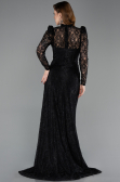 Long Black Dantelle Evening Dress ABU5771