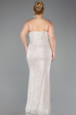 Beige Long Scaly Plus Size Evening Dress ABU3322