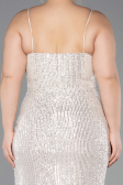 Beige Long Scaly Plus Size Evening Dress ABU3322
