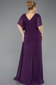 Plum Long Chiffon Plus Size Evening Dress ABU4911
