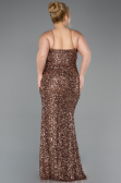 Long Copper Scaly Plus Size Evening Dress ABU5818