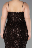 Long Brown Scaly Plus Size Evening Dress ABU5818