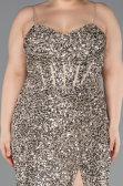 Long Mink Scaly Plus Size Evening Dress ABU5818