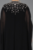 Long Black Chiffon Plus Size Evening Gown ABU5845