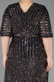 Long Anthracite Scaly Plus Size Evening Gown ABU5846