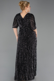 Long Black Scaly Plus Size Evening Gown ABU5846
