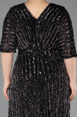 Long Black Scaly Plus Size Evening Gown ABU5846