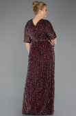 Long Burgundy Scaly Plus Size Evening Gown ABU5846