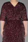 Long Burgundy Scaly Plus Size Evening Gown ABU5846