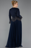 Long Navy Blue Plus Size Evening Dress ABU5848
