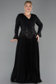 Long Black Plus Size Evening Dress ABU5848