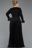 Long Black Plus Size Evening Dress ABU5848