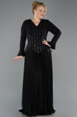 Long Black Plus Size Evening Dress ABU5849