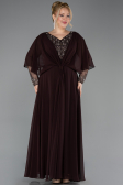Long Brown Chiffon Plus Size Evening Dress ABU5850