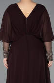 Long Brown Chiffon Plus Size Evening Dress ABU5850