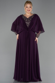 Long Purple Chiffon Plus Size Evening Dress ABU5850