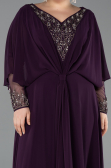 Long Purple Chiffon Plus Size Evening Dress ABU5850