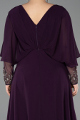 Long Purple Chiffon Plus Size Evening Dress ABU5850