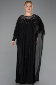 Long Black Plus Size Evening Dress ABU5851