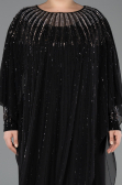 Long Black Plus Size Evening Dress ABU5851