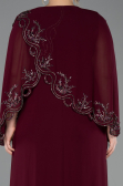 Long Plum Chiffon Plus Size Evening Gown ABU5852