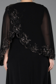 Long Black Chiffon Plus Size Evening Gown ABU5852