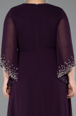 Long Purple Chiffon Plus Size Evening Dress ABU5853