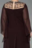 Long Brown Chiffon Formal Plus Size Dress ABU5854