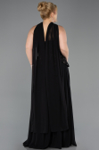 Long Black Chiffon Plus Size Evening Dress ABU5855