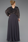 Long Anthracite Chiffon Formal Plus Size Dress ABU5859